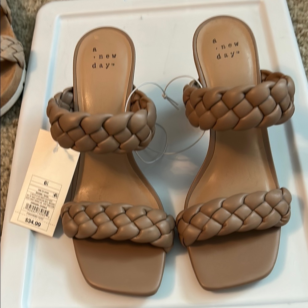 A New Day Women's Tan Braided Sandals